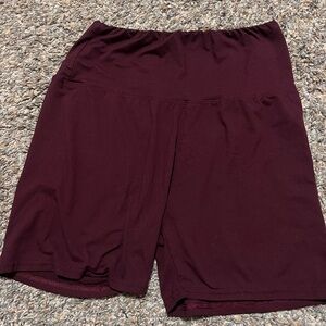 Amazon Essentials Wine High-Rise Bike Shorts